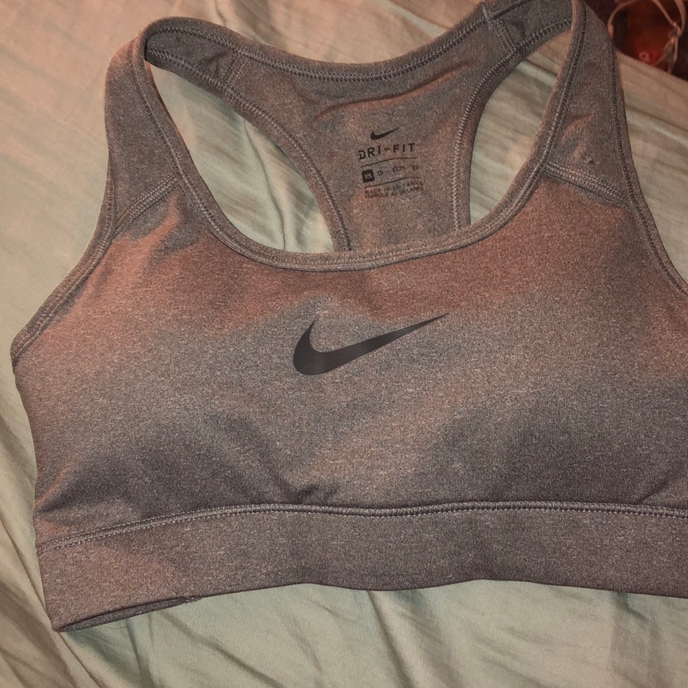 Grey Nike sports bra